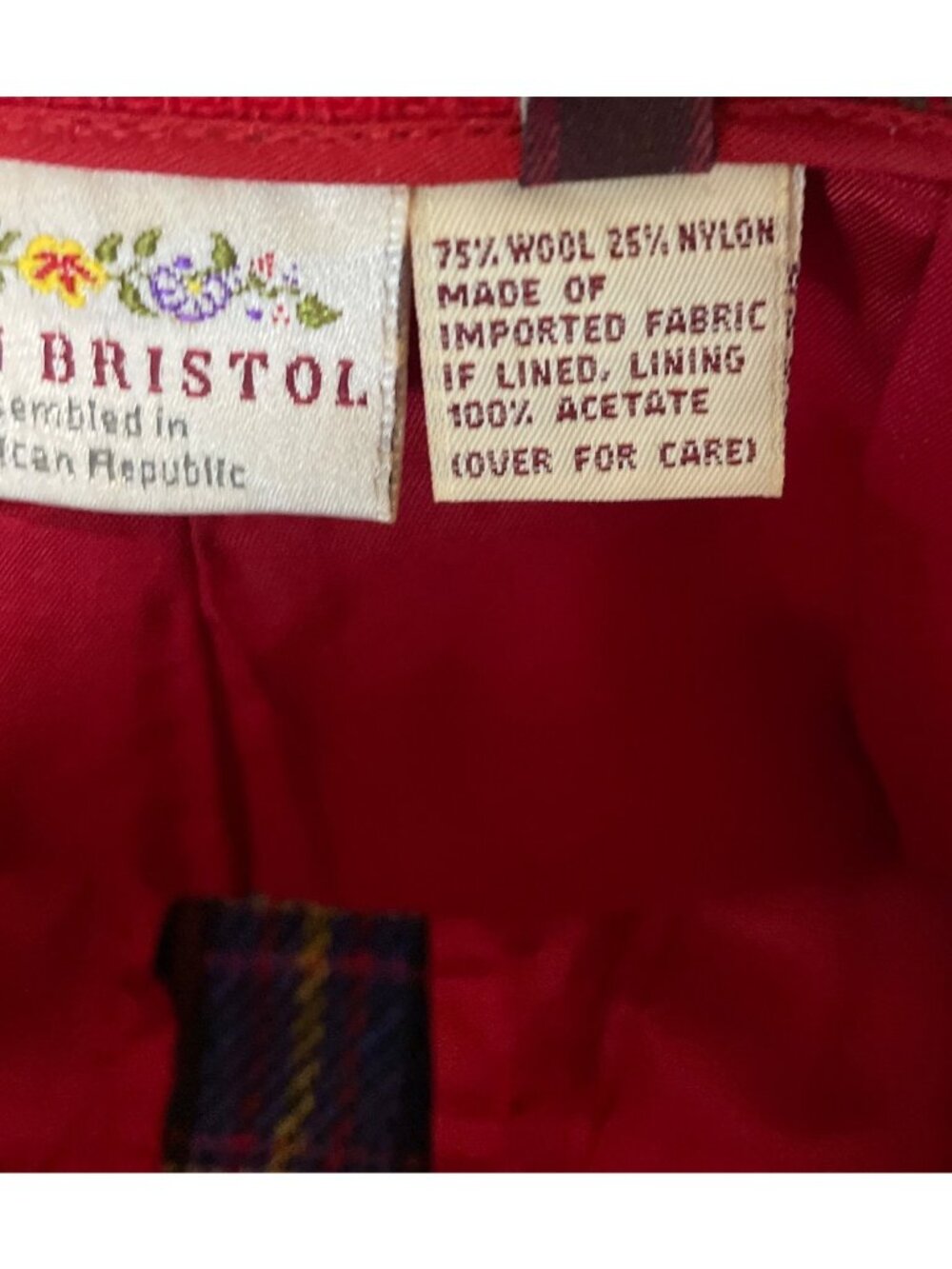 Susan Bristol Red Plaid Wool Blend Pleated Shorts Womens Size 6 Vintage - Picture 7 of 8